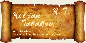 Miljan Tabakov vizit kartica
